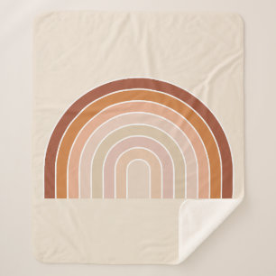 Cobertor Sherpa Boho Rainbow Beige Terracotta