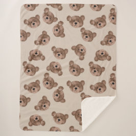 Cobertor Sherpa Boho Teddy Bear Kids