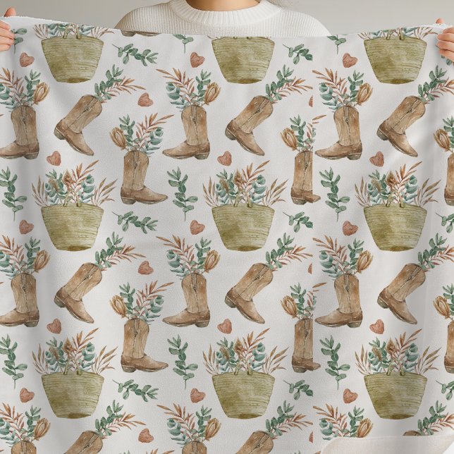 Cobertor Sherpa Boho Western Floral Sherpa Blanket (Criador carregado)