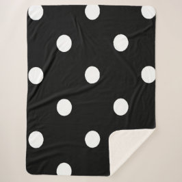 Cobertor Sherpa Bold black Background with White Dots