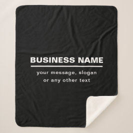 Cobertor Sherpa Bold Modern Business Name Modelo | B&W