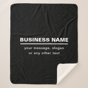 Cobertor Sherpa Bold Modern Business Name Modelo B&W