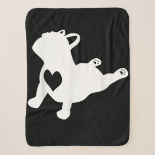 Cobertor Sherpa Boletim Francês Yoga Pose Love Heart Gift