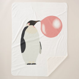 Cobertor Sherpa Bolha Búscula Goma-Bolo Pinguim Soprando Bolha