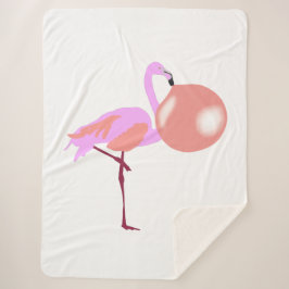 Cobertor Sherpa Bolha Engraçada Goma Flamingo Soprando Bolha