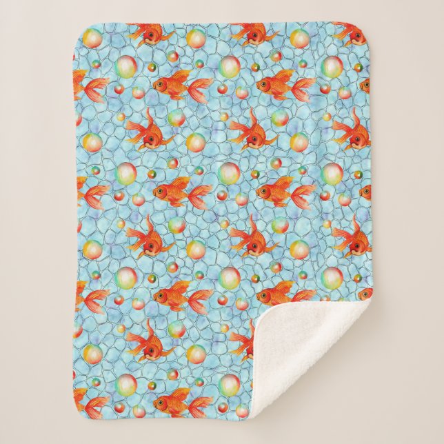 Cobertor Sherpa bolhas de ouro e sabão (Frente)