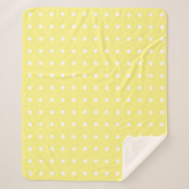 Cobertor Sherpa Bolinhas amarelas e brancas