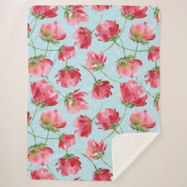 Cobertor Sherpa Bolinhas De Florestas De Cor Vermelha Da Crimson