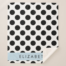 Cobertor Sherpa Bolinhas Pretas e Brancas, Pontas, Seu Nome
