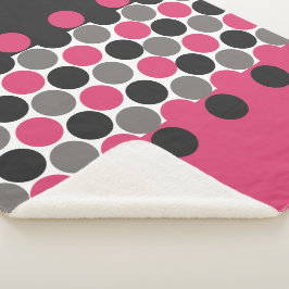 Cobertor Sherpa Bolinhas rosa e Cinza