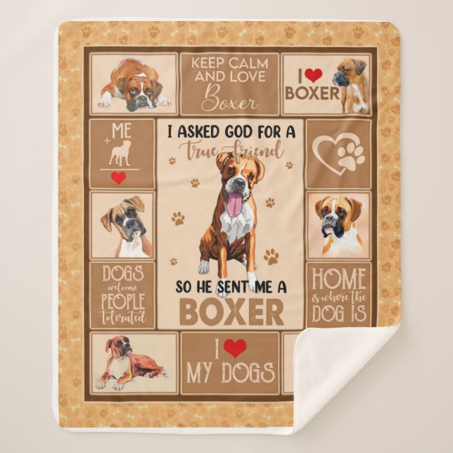 Cobertor Sherpa Bolsa de Cachorro Personalizada, Presente de Cacho (Frente)
