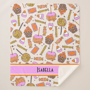 Cobertor Sherpa Bolsa de Halloween Personalizada Retro Groovy