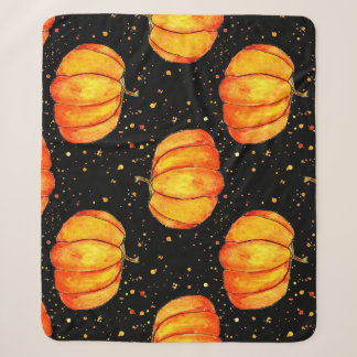Cobertor Sherpa Bombas de outono de aquarela, impressão de Hallowe