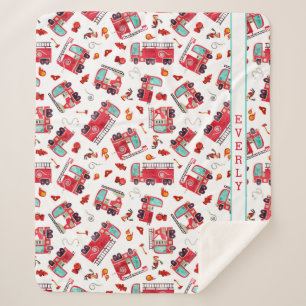 Cobertor Sherpa Bombeiros de Watercolor Personalizados