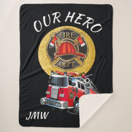 Cobertor Sherpa Bombeiros LG amarrados em Sherpa Blanket