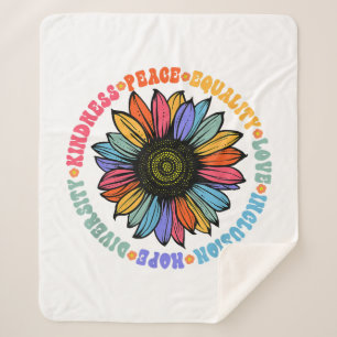 Cobertor Sherpa Bondade Paz Igualdade Amor Esperança Diversidade H