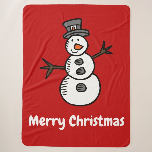Cobertor Sherpa Boneco de neve (Frente)