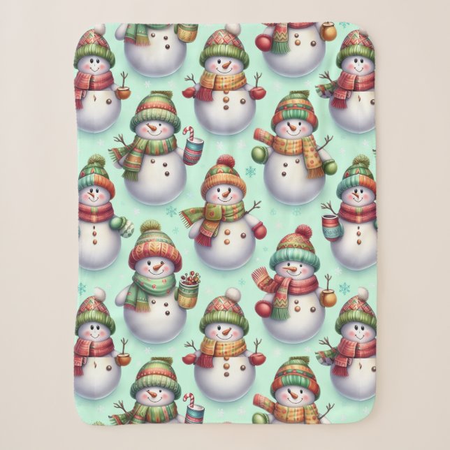 Cobertor Sherpa Bonecos de Neve Bobos (Frente)