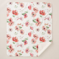 Bonita design de papoila rosa e vermelha
