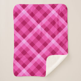 Cobertor Sherpa Bonita Xadrez magenta cor-de-rosa pequena Sherpa B
