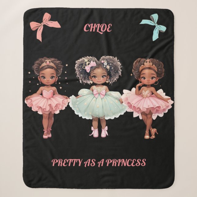 COBERTOR SHERPA "BONITO COMO PRINCESA" PERSONALIZADO (Frente)
