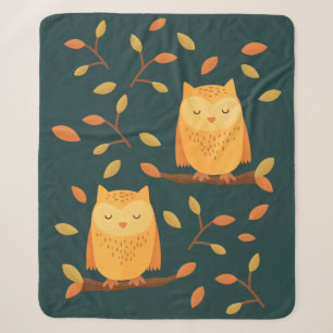 Cobertor Sherpa 🦉 bonito do teste padrão do outono da coruja d