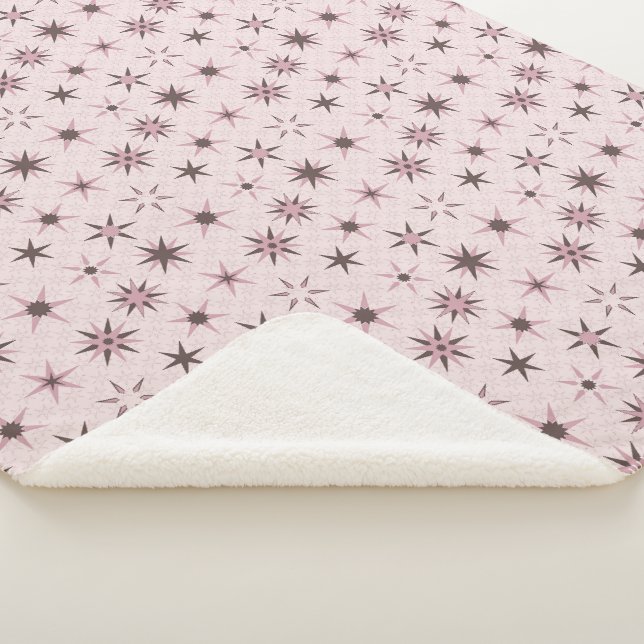 Cobertor Sherpa Bonito Estrelas Geo Rosa - padrão. (3/4)