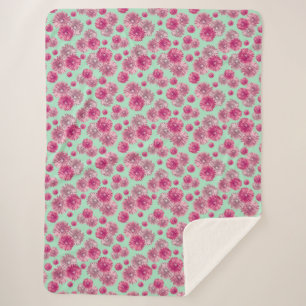 Cobertor Sherpa Bonito Gerbera Daisy Flowers Soft