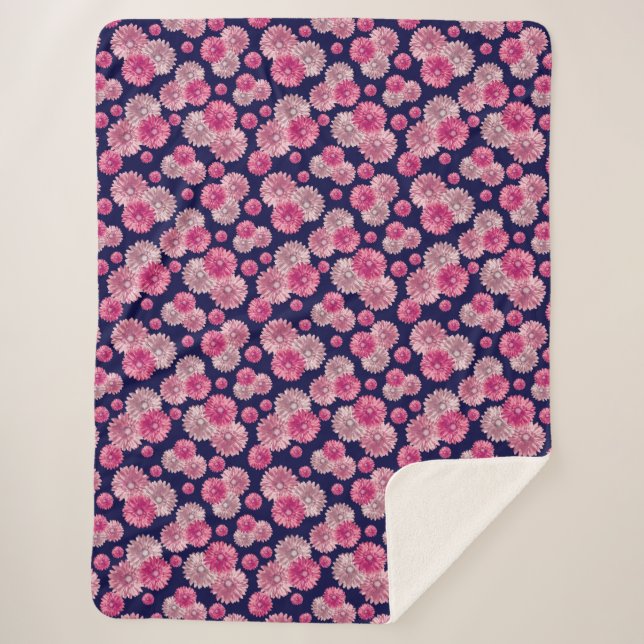 Cobertor Sherpa Bonito Gerbera Daisy Flowers Soft (Frente)
