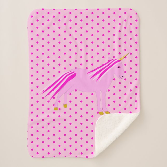Cobertor Sherpa Bonito menina rosa Unicórnio (Frente)