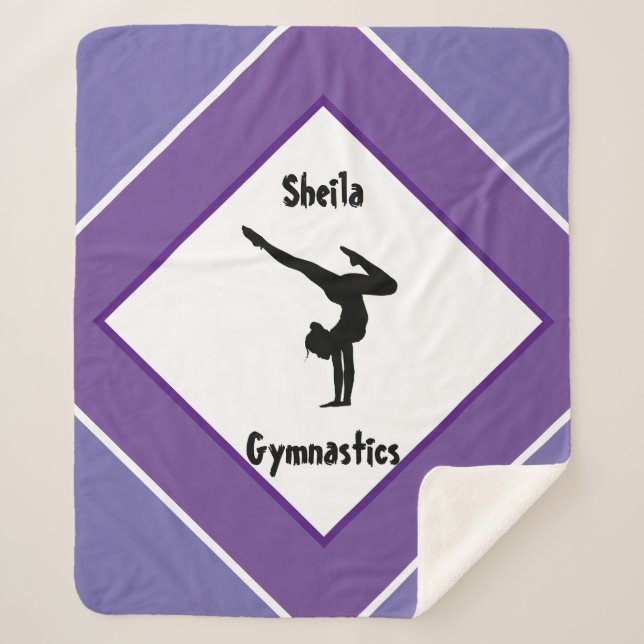 Cobertor Sherpa Bonito na ginástica roxa personalizada (Frente)
