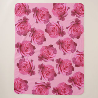Cobertor Sherpa Bonito rosas cor-de-rosa na moda floral