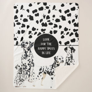 Cobertor Sherpa Bonitos Dalmatianos Black & White Happy Spots
