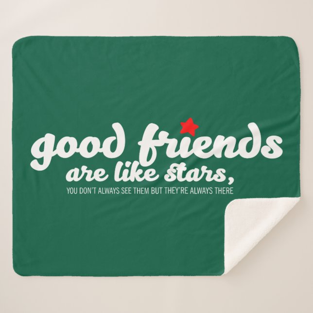 Cobertor Sherpa Bons amigos são como estrelas (Frente (Horizontal))
