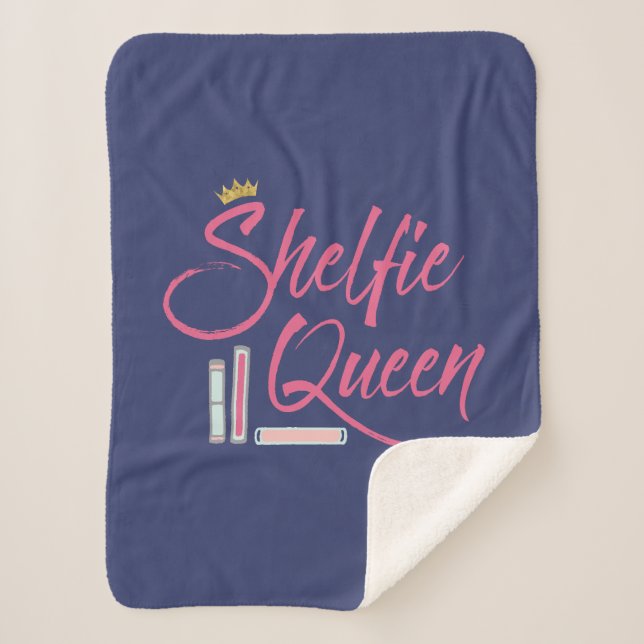 Cobertor Sherpa Booklover Shelfie Queen (Frente)
