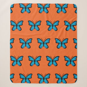 Cobertor Sherpa Borboleta Azul