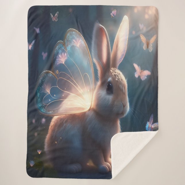 Cobertor Sherpa Borboleta Bunny (Frente)