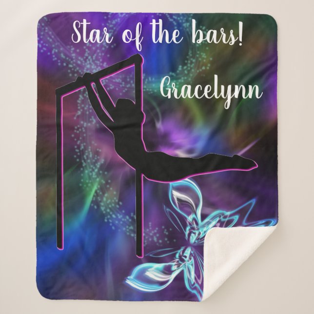 Cobertor Sherpa Borboleta de ginástica Estrela dos Bares Personali (Frente)