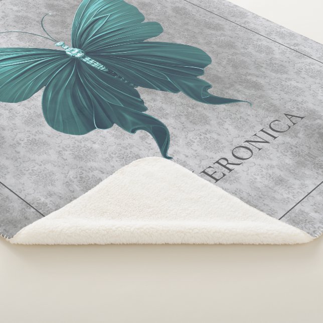 Cobertor Sherpa Borboleta de Teal Jeweled (3/4)