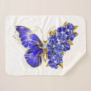 Cobertor Sherpa Borboleta Safira Flor
