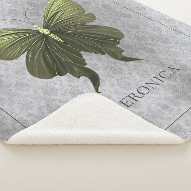 Cobertor Sherpa Borboleta verde (3/4)