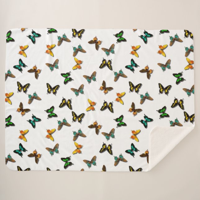 Cobertor Sherpa Borboletas (Frente (Horizontal))