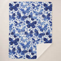 Borboletas Aquarela Azul