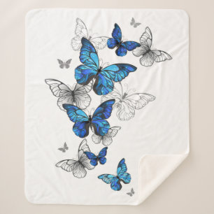 Cobertor Sherpa Borboletas Azuis Morpho