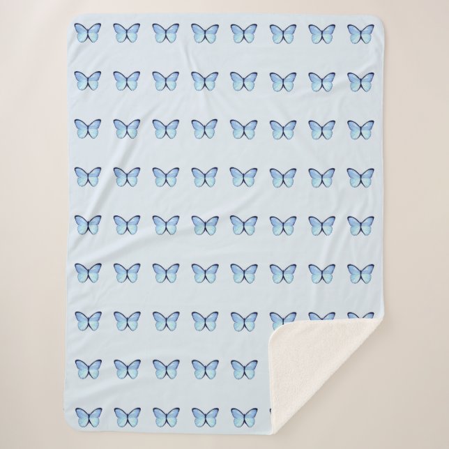 Cobertor Sherpa Borboletas Azuis Sherpa Blanket (Frente)