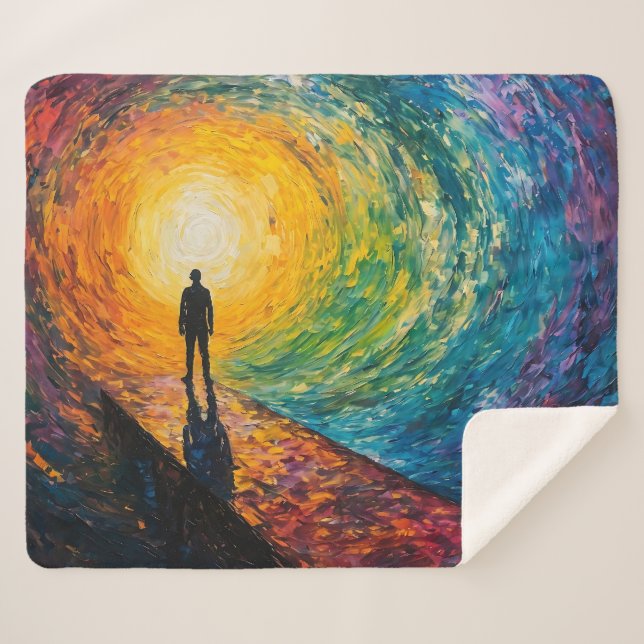 Cobertor Sherpa Borda da Dimensão (Frente (Horizontal))