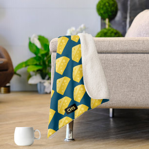 Cobertor Sherpa Borda Engraçada de Queijo de Toon - Adicionar Inic