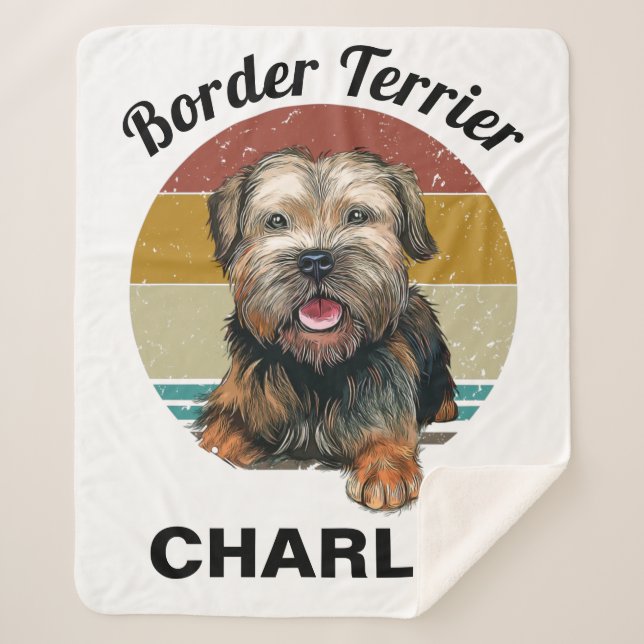 Cobertor Sherpa Borda Terrier Personalizada Sherpa Blanket (Frente)