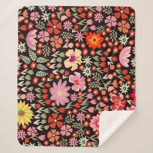 Cobertor Sherpa Borracha: Floral Vintage Invisível.