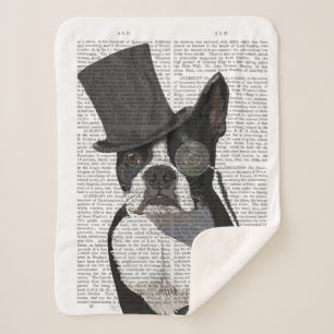 Cobertor Sherpa Boston Terrier, Formal Hound e Chapéu